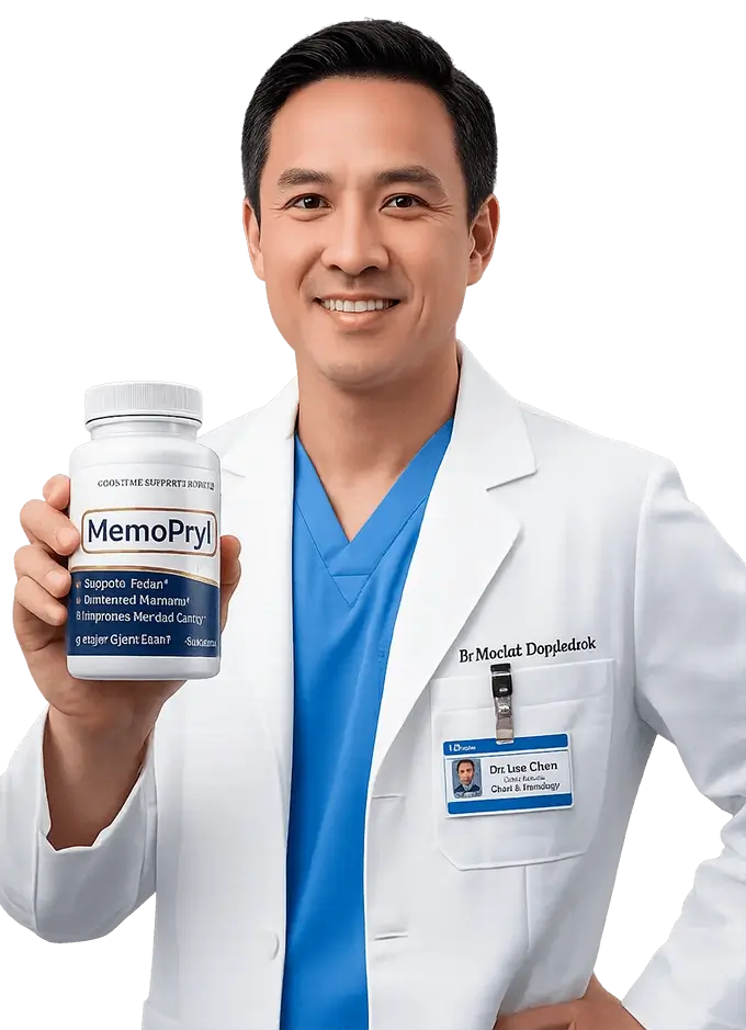 Doctor explaining how Memopryl supports brain health in adults over 60