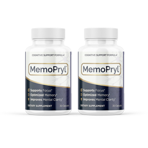 Two bottles of MemoPryl supplement